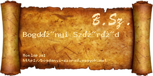 Bogdányi Szórád névjegykártya